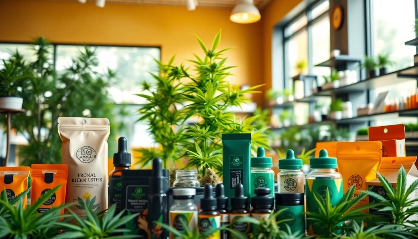 Discover the best way to buy weed online with vibrant edibles showcased in a modern dispensary.