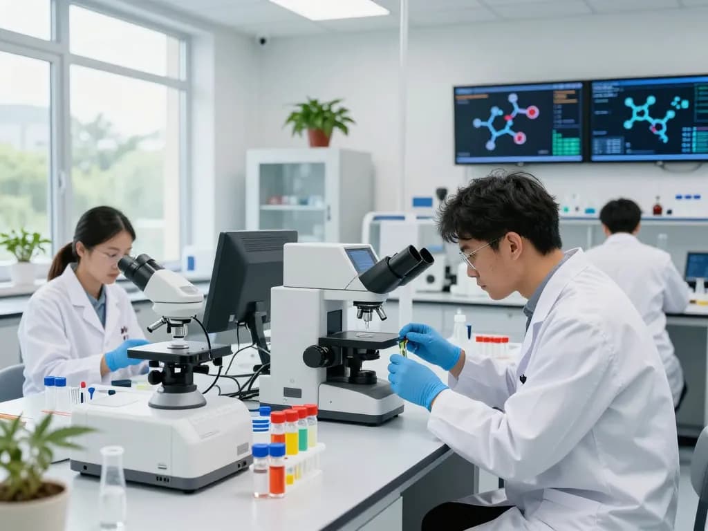 Cannabinoid manufacturer Europe conducting advanced research on premium hemp extracts in a modern lab environment.