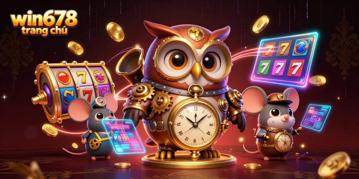 Experience exciting gameplay at win678 trang chủ with 3D cartoon characters in a vibrant casino scene.