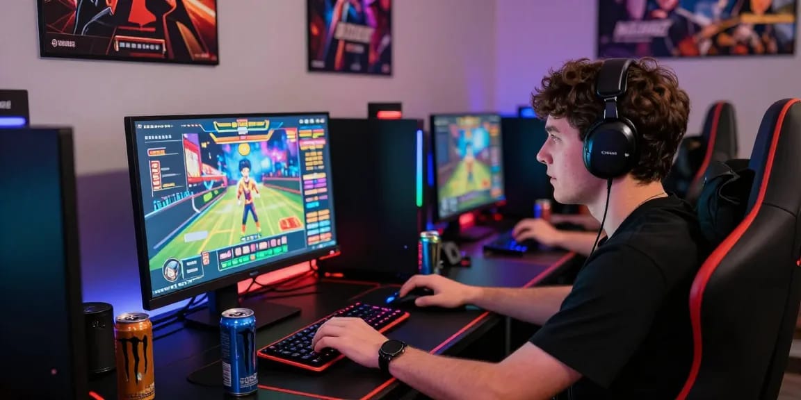 garuda303 login on a gaming setup with colorful lighting and excitement.
