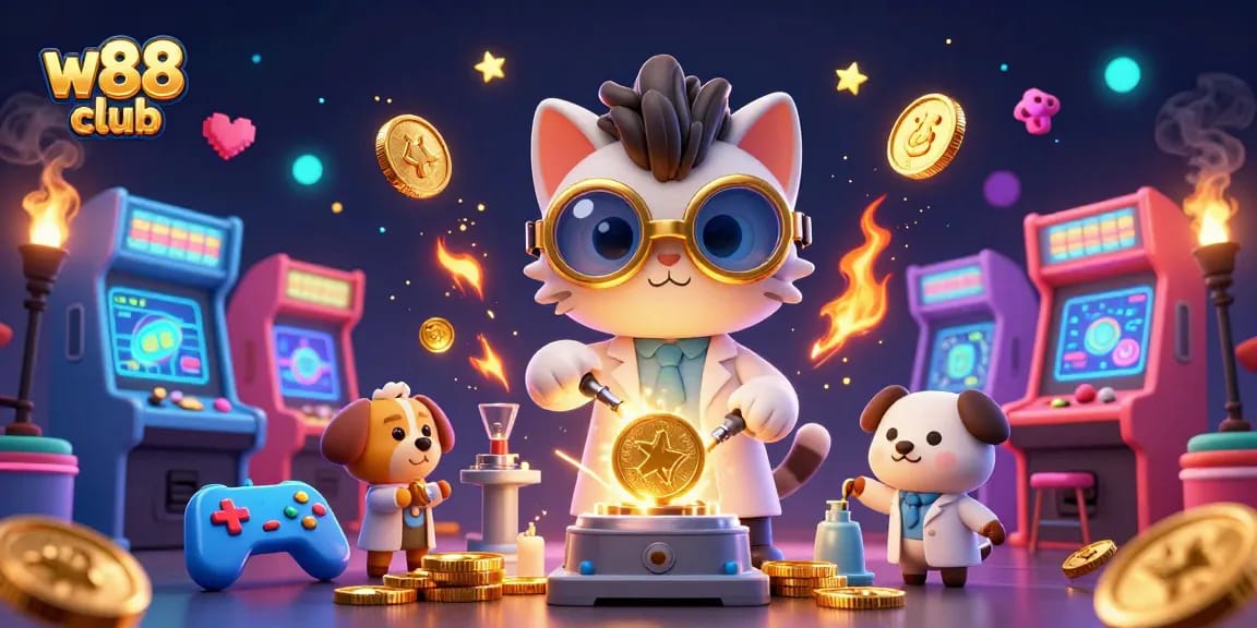 W88 club mang đến trải nghiệm chơi game thú vị với máy tạo tiền vàng và không khí casino đầy màu sắc.