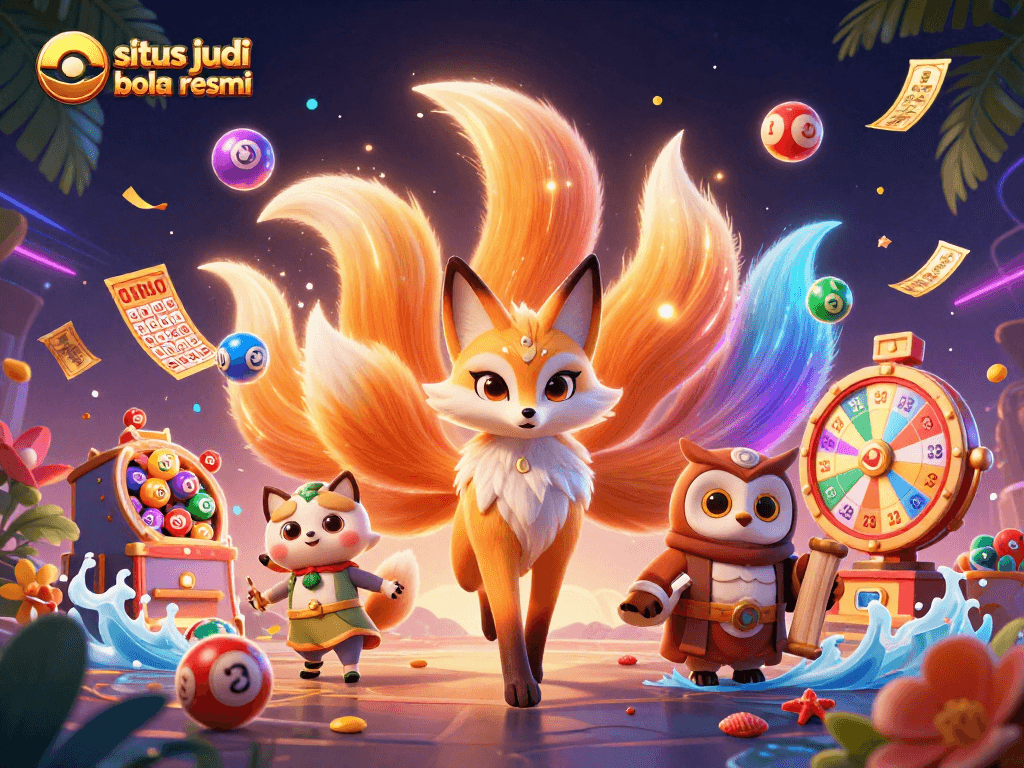 Experience thrilling gameplay with situs judi bola resmi, showcasing vibrant lottery elements and enchanting characters.