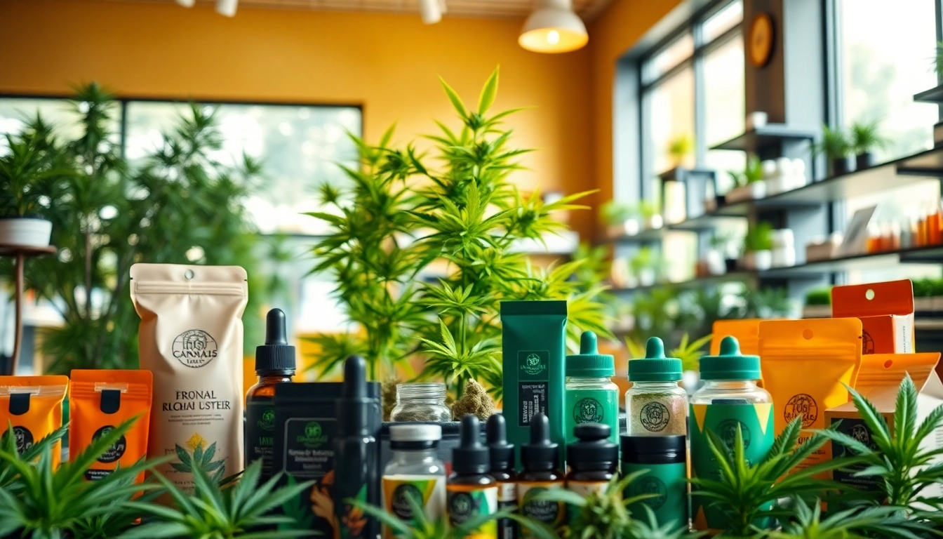Discover the best way to buy weed online with vibrant edibles showcased in a modern dispensary.