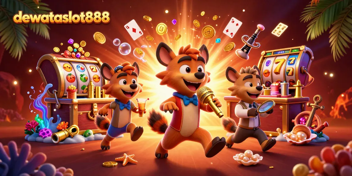 Menangkan permainan di dewataslot888 dengan karakter kasino kartun lucu dan elemen slot yang menawan.