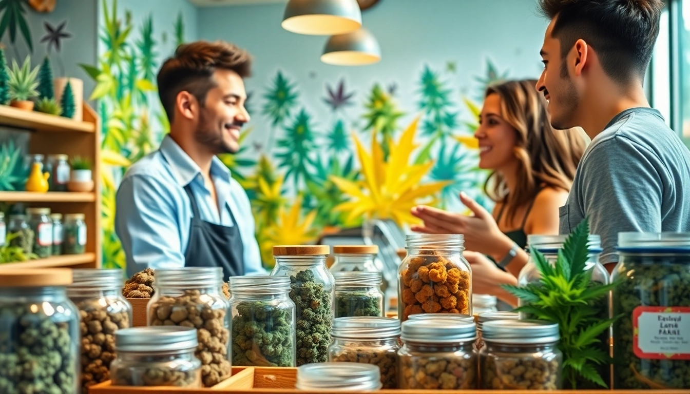 Explore if you can buy weed online UK with cannabis products in a vibrant market setting.