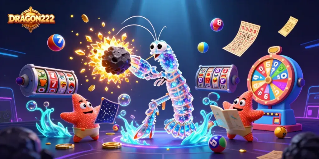 Experience excitement at DRAGON222 with thrilling slot action amidst golden coins and cosmic battles.