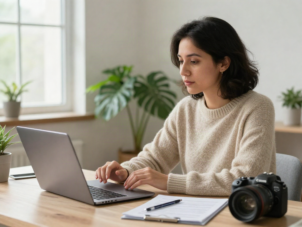 Online medical card Texas consultation at home, focused person on video call with doctor, warm setting.
