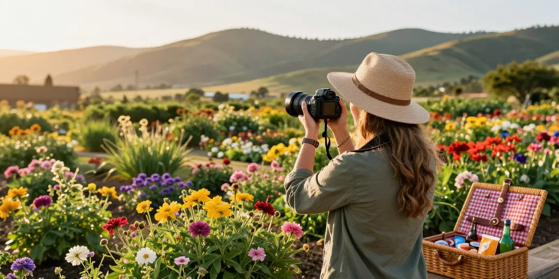 Visitors capturing memories at the Capay Valley Garden Tour, exploring nature's beauty through https://www.thecapayvalleygardentour.com.