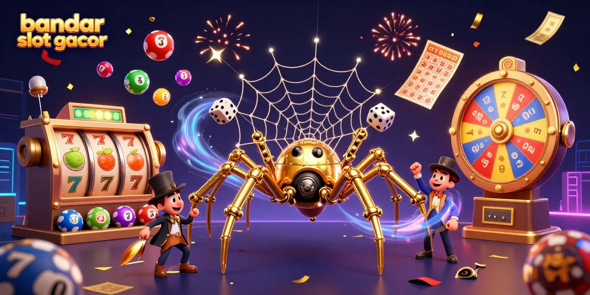 Gorekan bandar slot gacor dengan karakter menarik di kasino 3D yang penuh warna.
