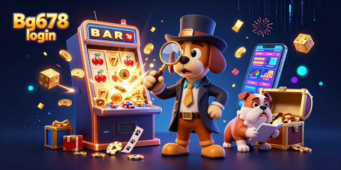 Engage with the Bg678 login scene featuring a detective exploring casino treasures.