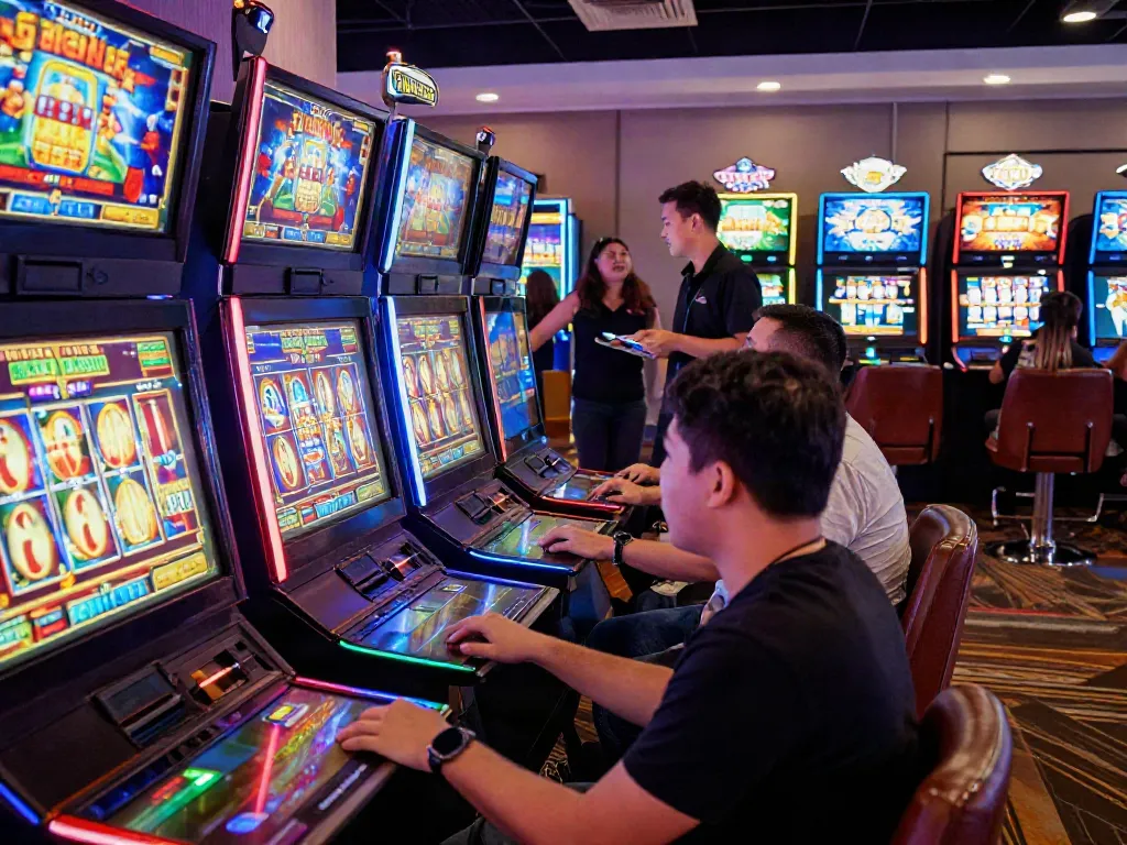 Exciting online casino scene showcasing players enjoying popular slot gacor games in a vibrant environment.