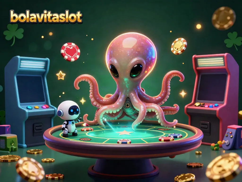 Experience thrilling action at bolavitaslot with an alien octopus playing holographic poker.