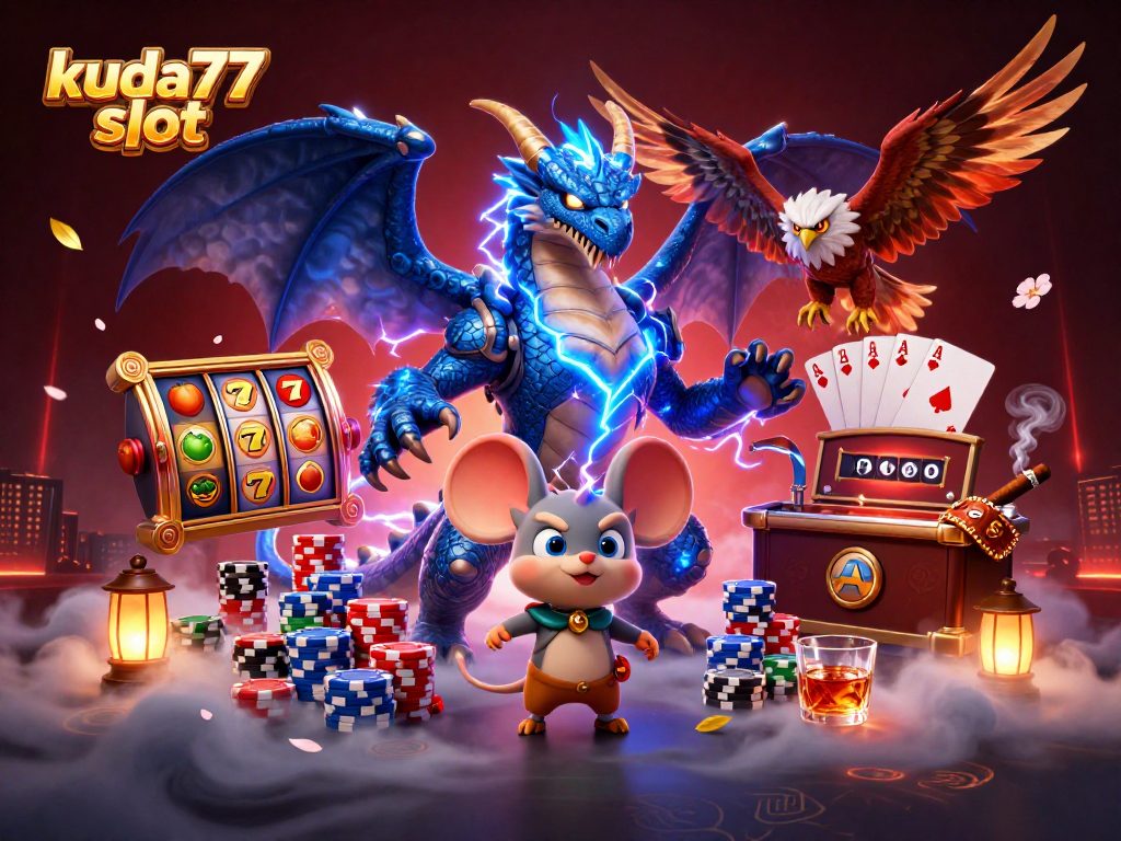 Permainan slot kuda77 slot menyajikan momen mengasyikkan dengan simbol keberuntungan dan kekayaan dalam ilustrasi 3D.