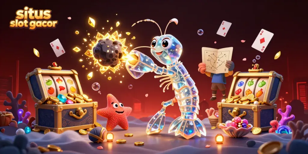 Menangkan situs slot gacor dengan ilustrasi 3D yang memikat ini dari samurai udang mantis galaksi dan elemen slot.