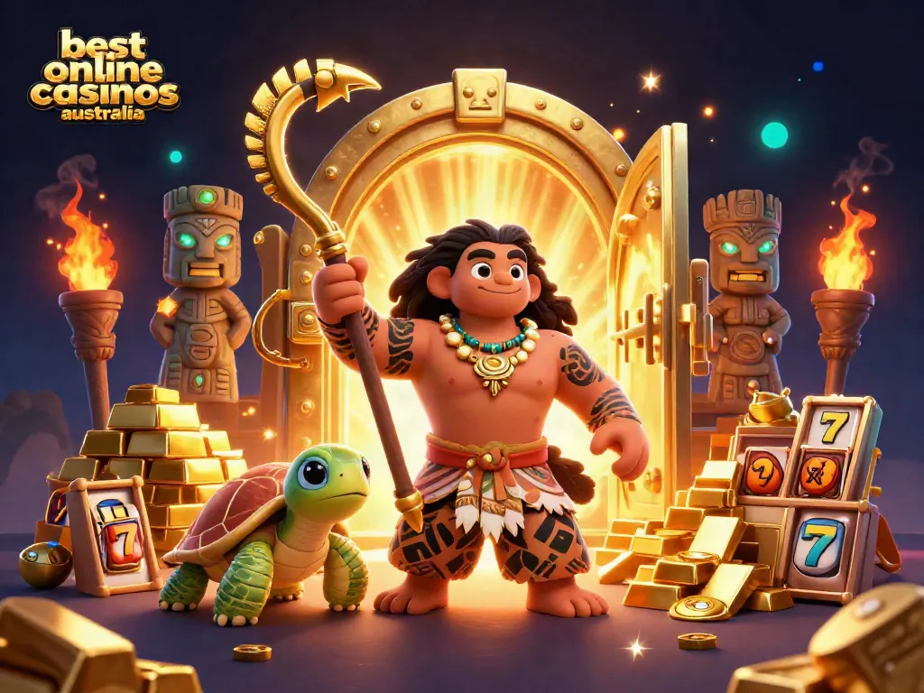 Engage with the best online casinos Australia featuring vibrant 3D demigod and lively game elements.