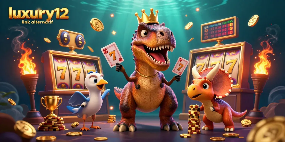 Experience thrilling gameplay like luxury12 link alternatif with engaging 3D cartoon characters in an exciting casino scene.