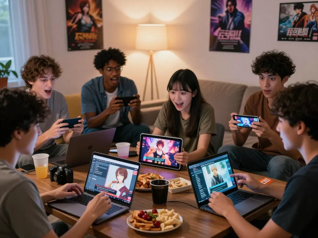 Players enjoying interactive online sex games on various devices in a cozy gaming environment.