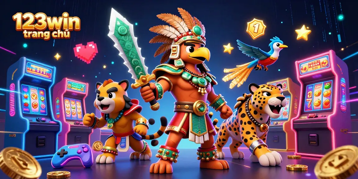 Experience the excitement of gaming at 123win trang chủ with vibrant characters and dynamic casino elements.