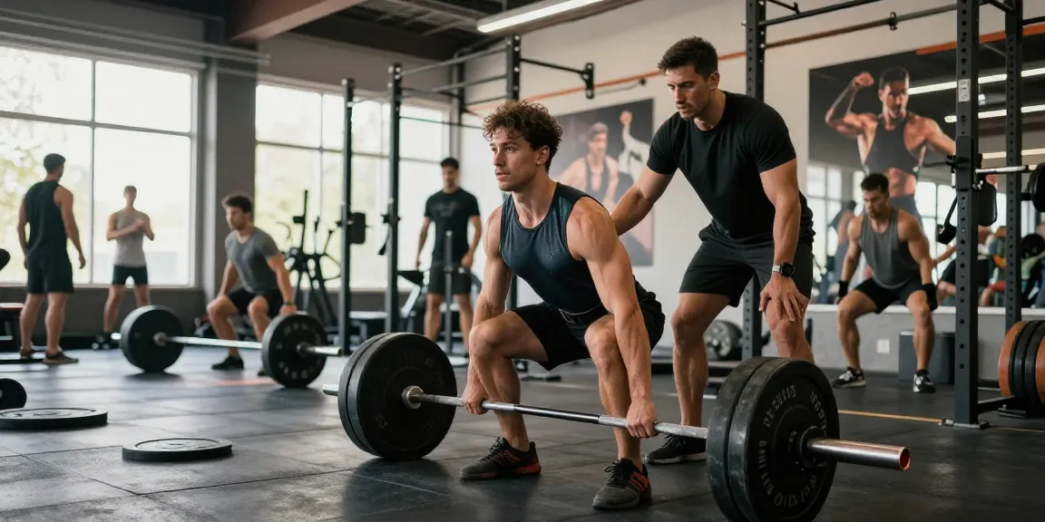 Athletic man lifting weights in a gym demonstrating the benefits of Deus Medical Steroids.