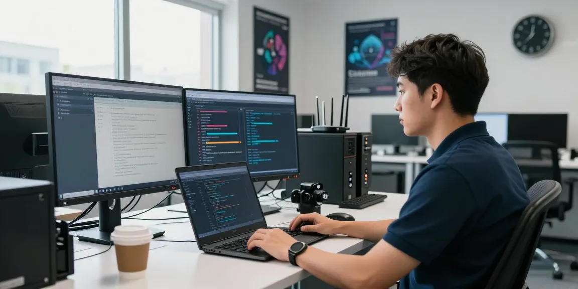 Detailed security inspection at https://shs-dome5.com/ with technician analyzing data in a modern office.