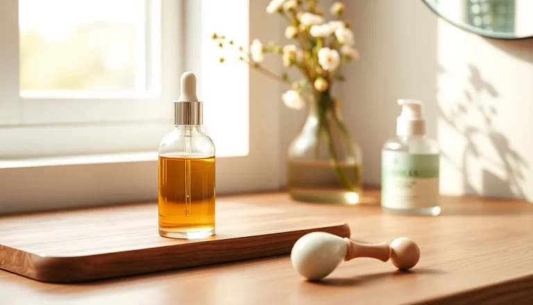 Apply CBD oil for skin to nourish and rejuvenate your complexion on a stylish vanity.