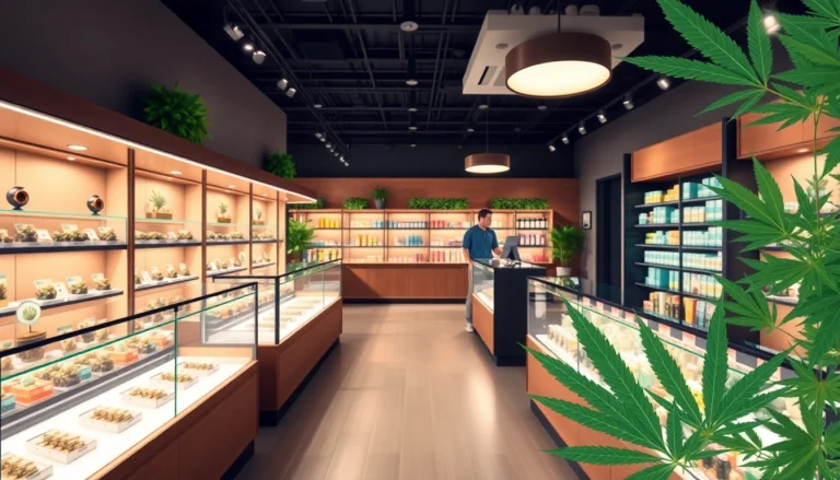 Explore the vibrant Weed Store showcasing diverse cannabis products in a modern, welcoming space.