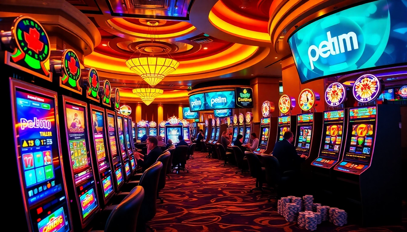 Experience excitement at pen4d with vibrant slot machines inviting gamblers.