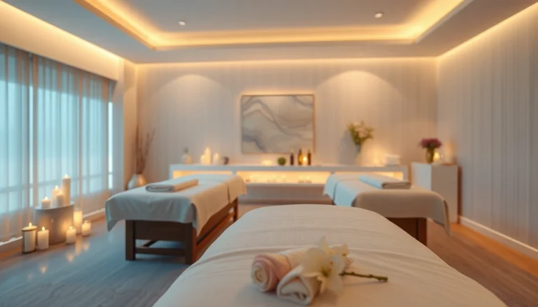 오산출장마사지 서비스의 편안한 분위기, 부드러운 조명과 고급스러운 장식이 돋보이는 차분한 마사지 룸.