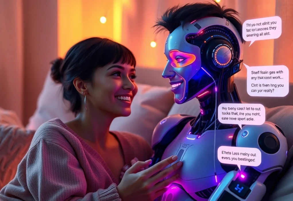 Engaging NSFW AI conversation illustrating emotional connection and intimacy