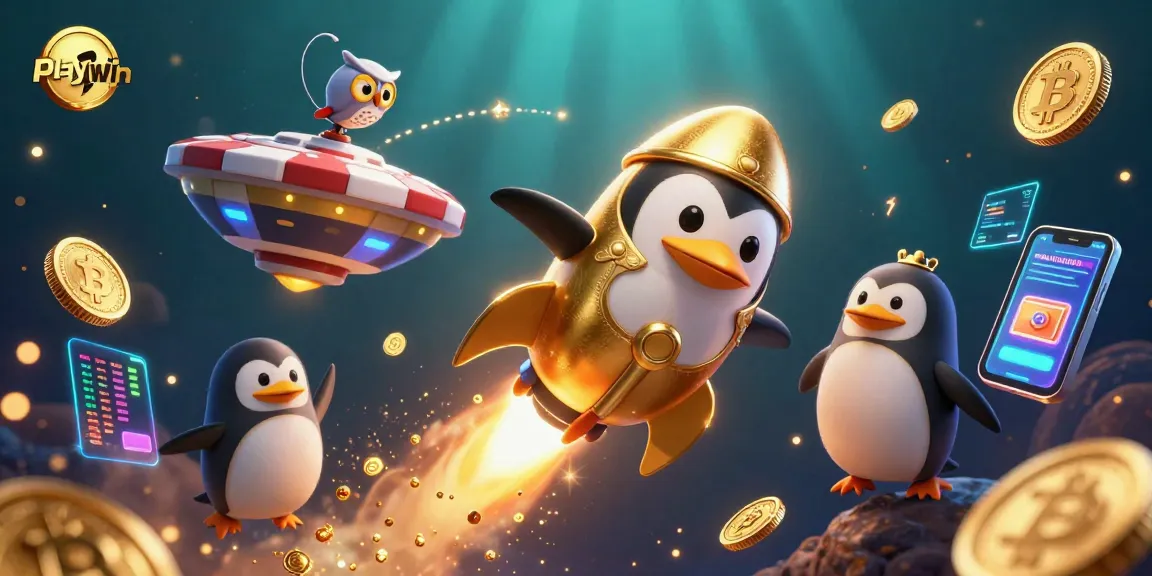 Play iwin and enjoy an adventure with a golden penguin in a vibrant casino-themed universe.