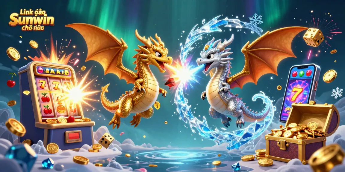 Experience thrilling adventures with Link vào Sunwin chính thức at a vibrant casino scene featuring dragon characters.